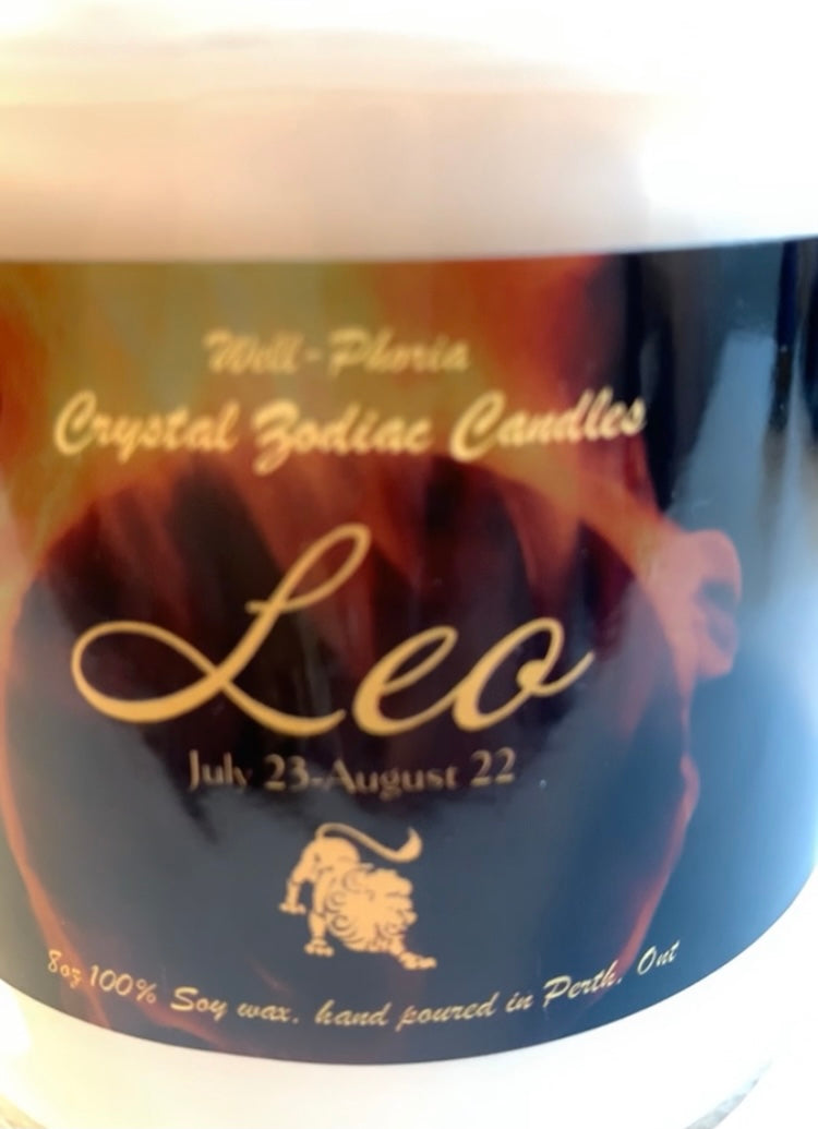 Leo Crystal Candle