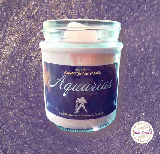 Aquarius Crystal Candle