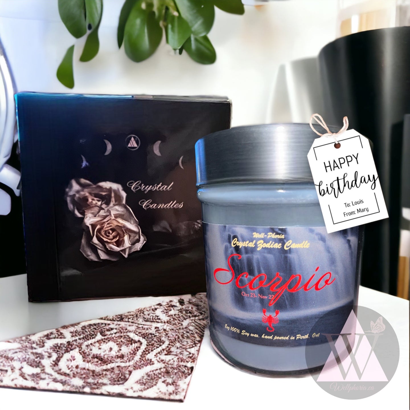 Scorpio Crystal Candle