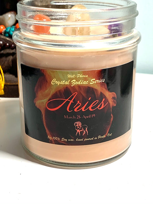 Aries Crystal Candle