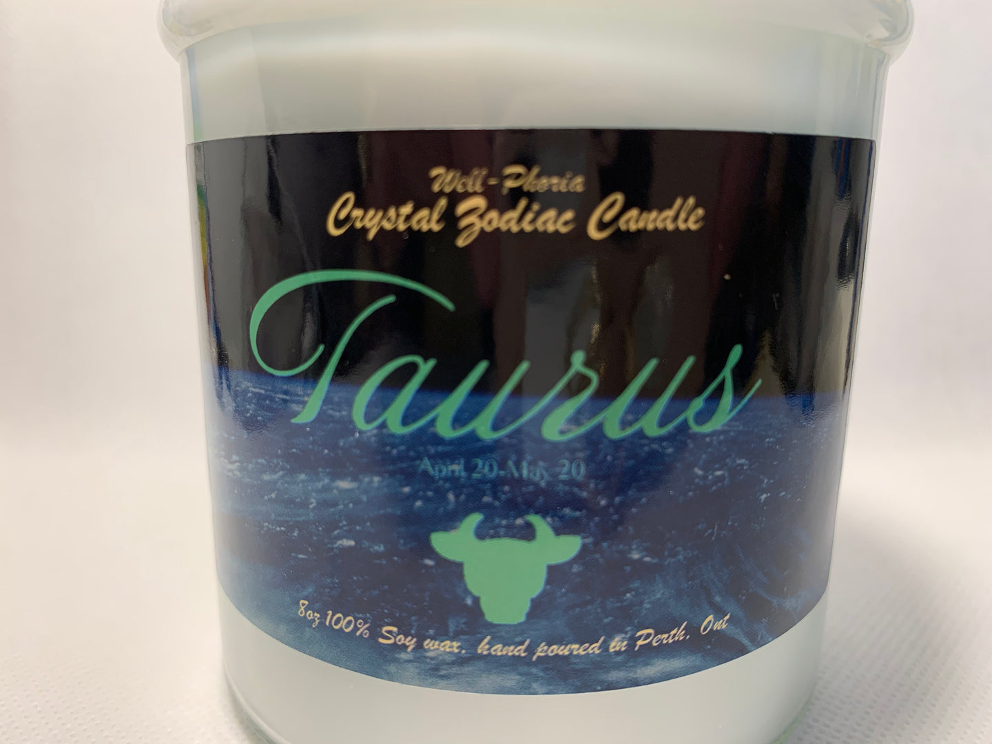 Taurus Crystal Candle