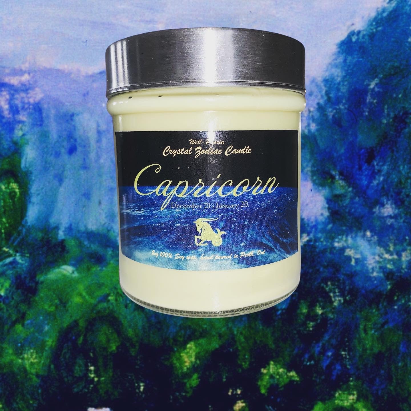 Capricorn Crystal Candle