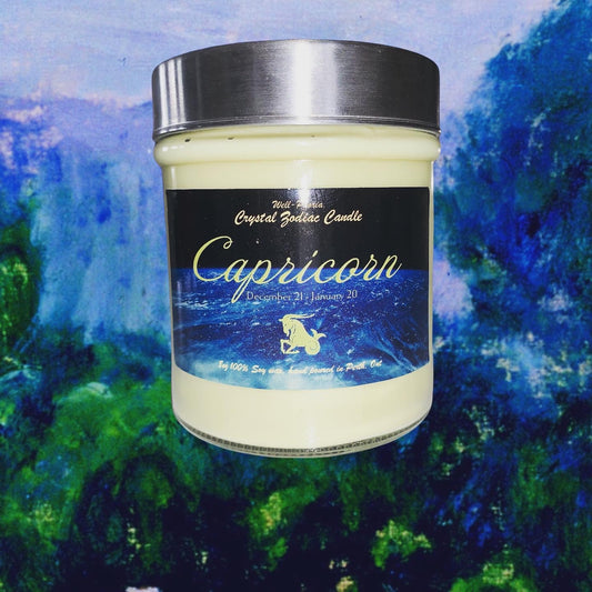 Capricorn Crystal Candle